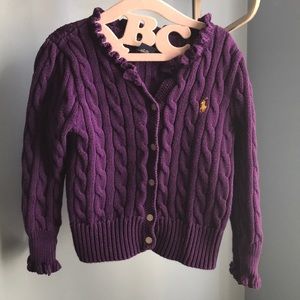 Purple Ralph Lauren Cardigan